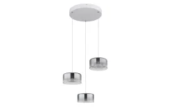 LED-Pendelleuchte Belinda, weiß/rauchfarbig