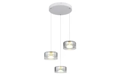 LED-Pendelleuchte Belinda, weiß/rauchfarbig