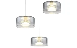 LED-Pendelleuchte Belinda, weiß/rauchfarbig