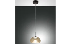 LED-Pendelleuchte Brena, cognac, 1-flammig, 22 cm, inkl. CCT Steuerung