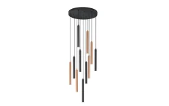 LED-Pendelleuchte Calina, coffee/schwarz, 150 cm, inkl. Funkfernbedienung