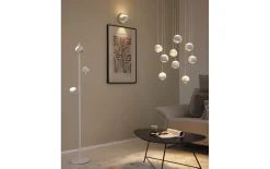 LED-Pendelleuchte Cannon, weiß, 9-flammig, inkl. stufenloser Höhenverstellung