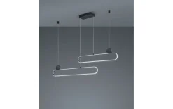 LED-Pendelleuchte CCT Grant, aluminium gebürstet/schwarz, 138 cm