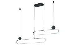 LED-Pendelleuchte CCT Grant, aluminium gebürstet/schwarz, 138 cm