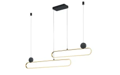 LED-Pendelleuchte CCT Grant, messing matt/schwarz, 138 cm