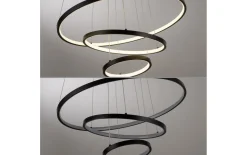 LED-Pendelleuchte Cerchi, schwarz, inkl. Höhenverstellung