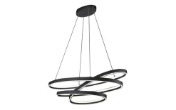 LED-Pendelleuchte Cinque Ciola, schwarz, 115 cm