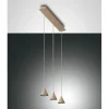 LED-Pendelleuchte Delta, matt gold, 3-flammig, 65 cm