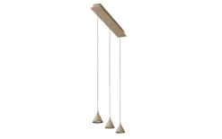 LED-Pendelleuchte Delta, matt gold, 3-flammig, 65 cm