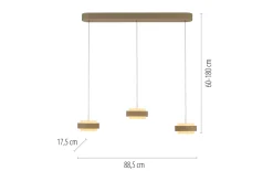 LED-Pendelleuchte Elmo, sandfarbig