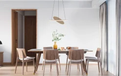 LED-Pendelleuchte Haley, sandfarbig, inkl. CCT und Höhenverstellung