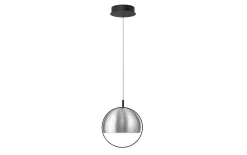 LED-Pendelleuchte Hoop, alufarbig, inkl. Fernbedienung