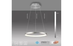 LED-Pendelleuchte Hoop, aluminium, inkl. Höhenverstellung