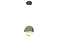 LED-Pendelleuchte Hoop, olivgrün, inkl. Fernbedienung