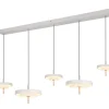 LED-Pendelleuchte Keaton, grau/coffee, 5-flammig, inkl. Switchdimmer