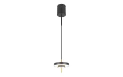 LED-Pendelleuchte Keaton, schwarz/gold, 1-flammig, inkl. Switchdimmer