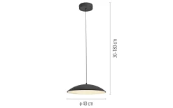 LED-Pendelleuchte Lente, schwarz, inkl. Memoryfunktion