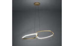 LED-Pendelleuchte LODOSA, messing/weiß, inkl. Dimmfunktion