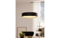 LED-Pendelleuchte Loop, schwarz/gold, inkl. stufenloser Höhenverstellung