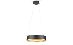 LED-Pendelleuchte Loop, schwarz/gold, inkl. stufenloser Höhenverstellung