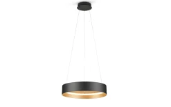 LED-Pendelleuchte Loop, schwarz/gold, inkl. stufenloser Höhenverstellung