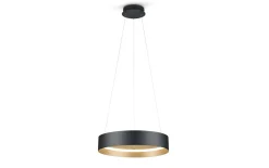 LED-Pendelleuchte Loop, schwarz/gold, inkl. stufenloser Höhenverstellung