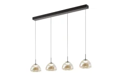 LED-Pendelleuchte Lucille, cognac, 4-flammig, inkl. CCT Funktion