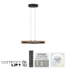 LED-Pendelleuchte Mondo Famera, holz/schwarz, 1-flammig, inkl. CCT und Fernbedienung