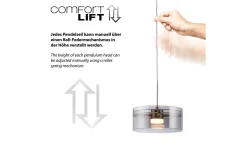 LED-Pendelleuchte Mondo Karena, stahlfarbig, 1-flammig, inkl. Memoryfunktion