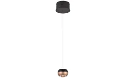 LED-Pendelleuchte Orbit, schwarz/coffee, 1-flammig, 15,5 cm, inkl. Dimmfunktion
