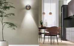 LED-Pendelleuchte Orbit, schwarz/coffee, 1-flammig, 15,5 cm, inkl. Dimmfunktion