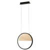 LED-Pendelleuchte Pierre, schwarz/holz, 40 cm