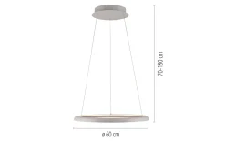 LED-Pendelleuchte Quillo, sand, inkl. Memoryfunktion