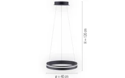 LED-Pendelleuchte Q-Vito, anthrazit, 40 cm
