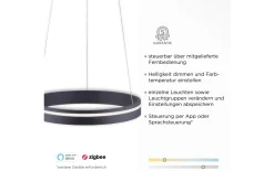 LED-Pendelleuchte Q-Vito, anthrazit, 40 cm