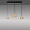 LED-Pendelleuchte Rika, schwarz, 3-flammig, 180 cm, inkl. Höhenverstellung