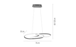 LED-Pendelleuchte Twist, sandfarbig, inkl. Memoryfunktion