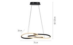 LED-Pendelleuchte Twist, schwarz, inkl. Memoryfunktion
