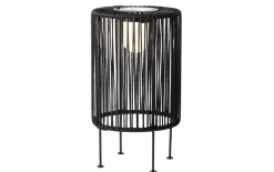 LED Solar Tischleuchte Wicker, Korbgeflecht, schwarz
