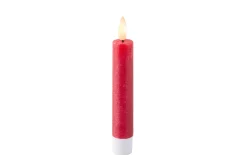 LED Spitzkerze, weihnachtsrot/warmweiß