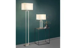 LED-Standleuchte Domo, nickel/weiß, 150 cm