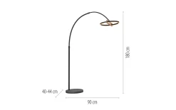 LED-Standleuchte Mondo Famera, holz/schwarz, inkl. CCT und Fernbedienung
