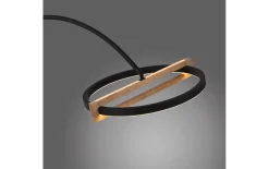 LED-Standleuchte Mondo Famera, holz/schwarz, inkl. CCT und Fernbedienung