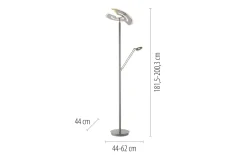 LED-Standleuchte Mondo Rimo, stahl, inkl. CCT und Memoryfunktion