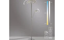 LED-Standleuchte Mondo Rimo, stahl, inkl. CCT und Memoryfunktion