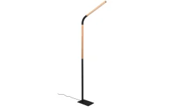 LED-Standleuchte Norris, schwarz/holz, inkl. Switch Dimmer
