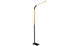 LED-Standleuchte Norris, schwarz/holz, inkl. Switch Dimmer