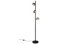 LED-Standleuchte Orbit, schwarz/coffee, 3-flammig, 150 cm, inkl. Dimmfunktion