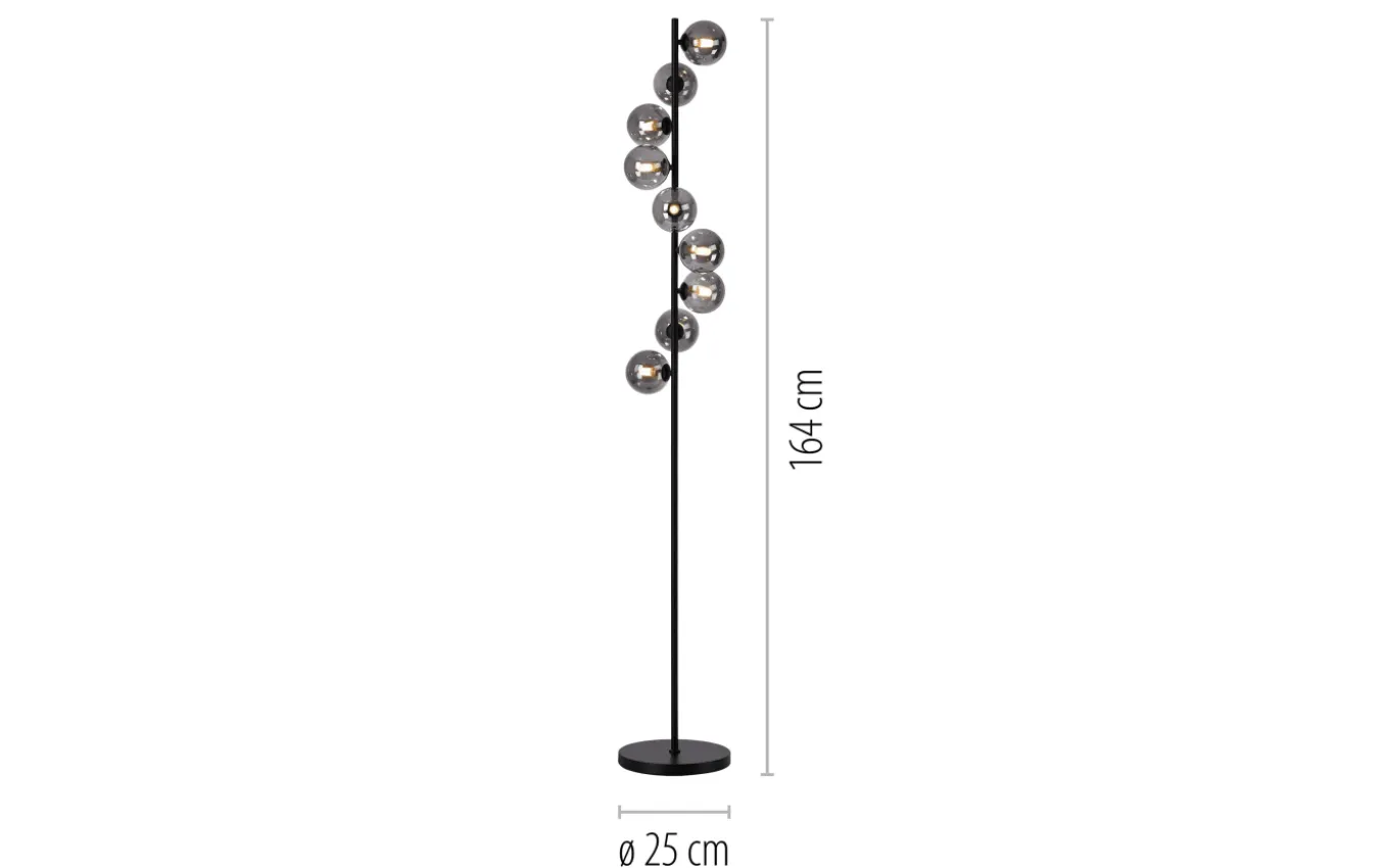 LED-Stehleuchte Dubai, schwarz/grau