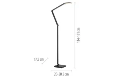 LED-Stehleuchte Samsky, grau, inkl. CCT Funktion